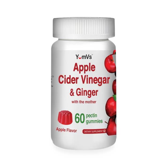 Yum-V's Apple Cider Vinegar And Ginger Pectin Gummies Apple 60Ct