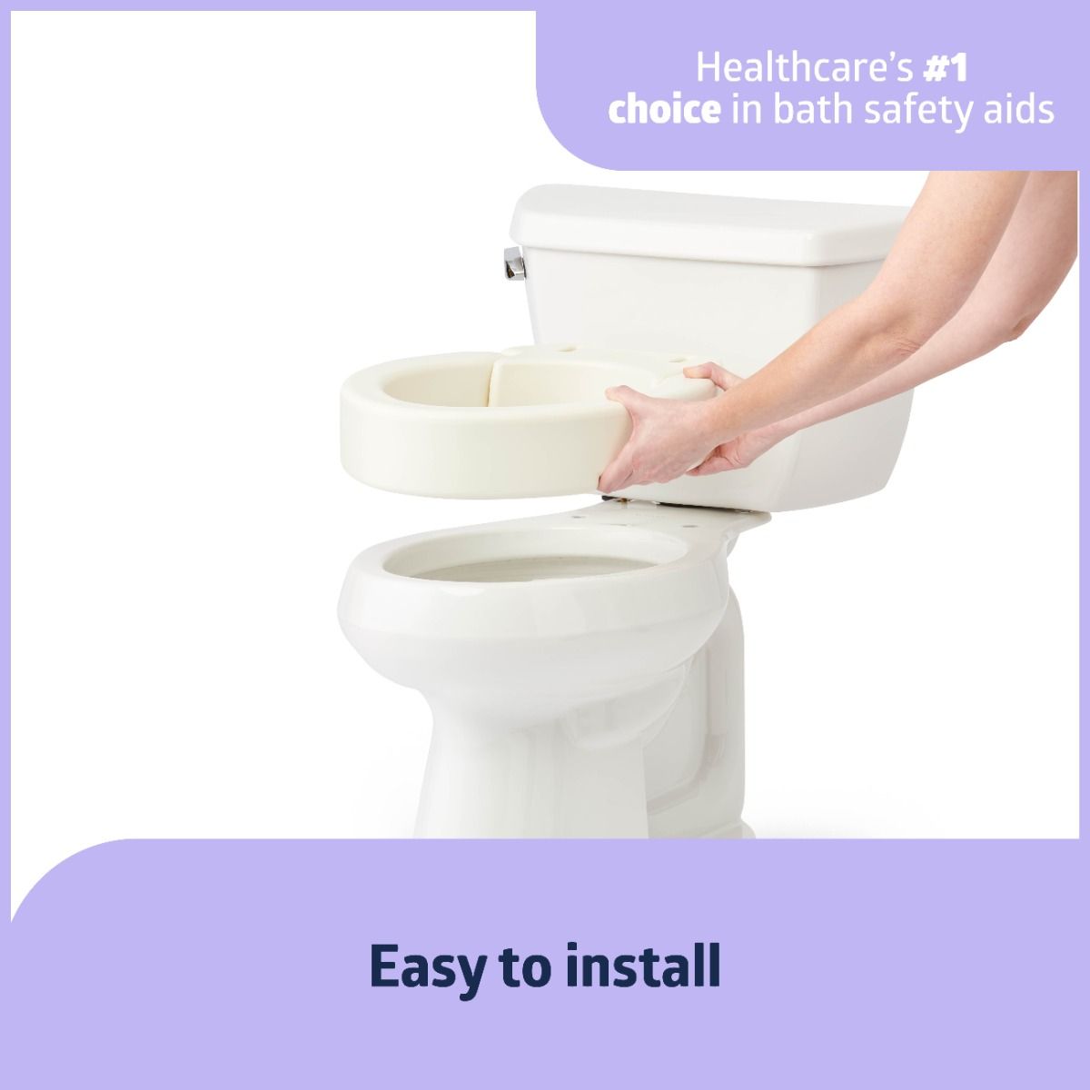 Carex Elongated Hinged Toilet Seat Riser - 3.5 Inches Of Toilet Lift