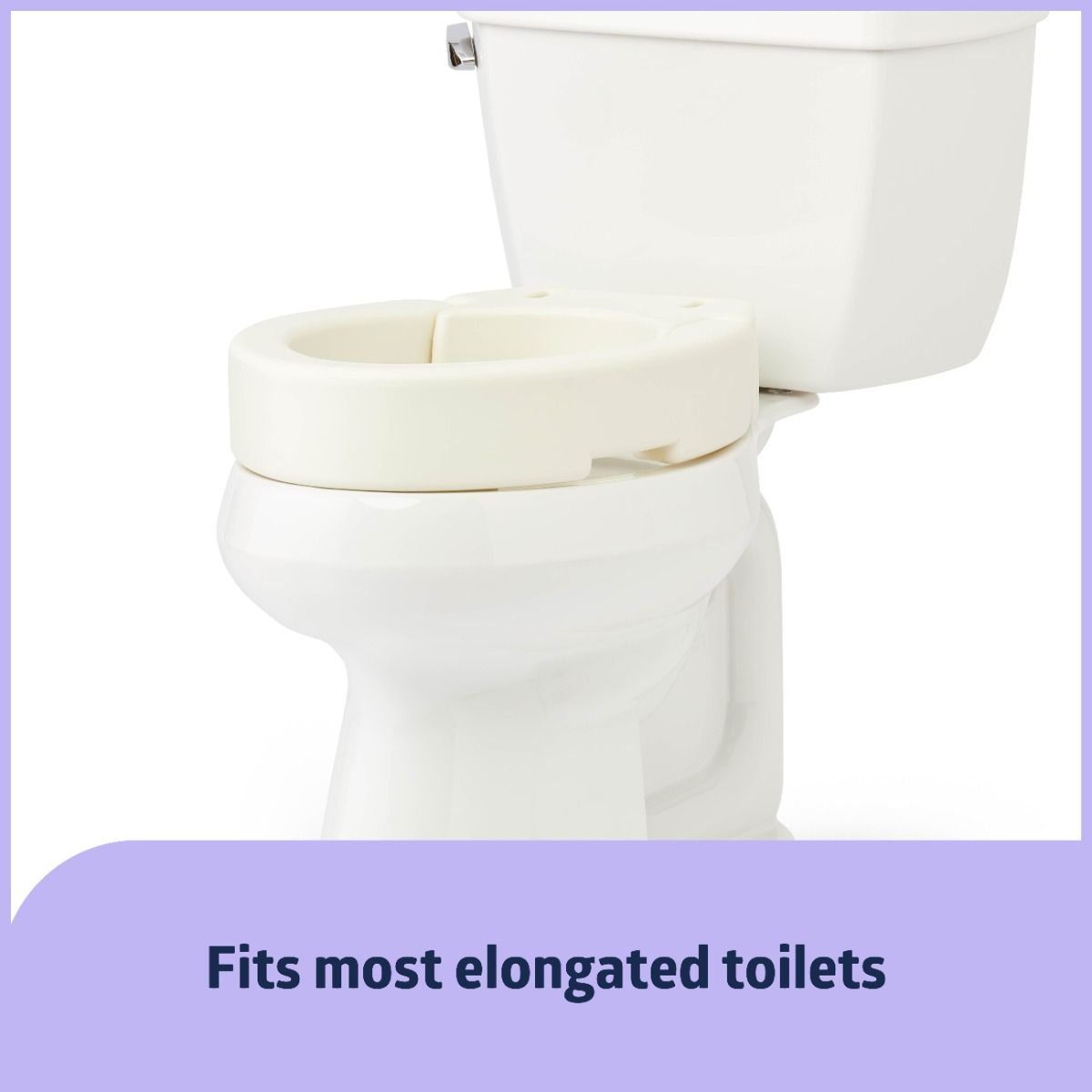 Carex Elongated Hinged Toilet Seat Riser - 3.5 Inches Of Toilet Lift