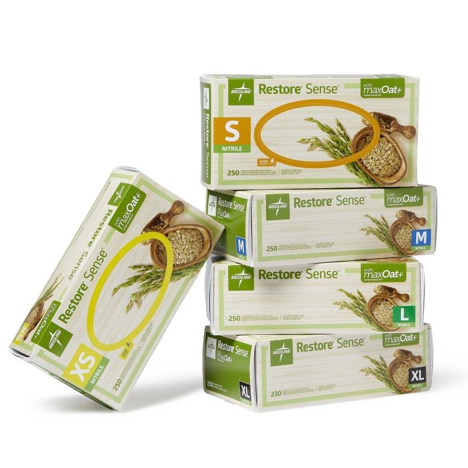 Medline Restore Sense Nitrile Gloves with maxOat+ - Shop All