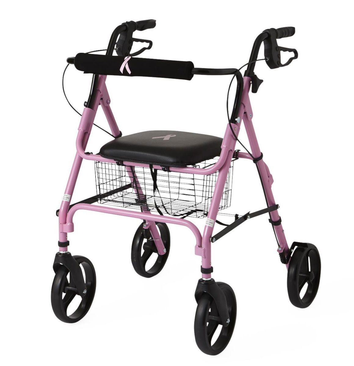 Medline Basic Rollator with 8-Inch Wheels Pink 1Ct
