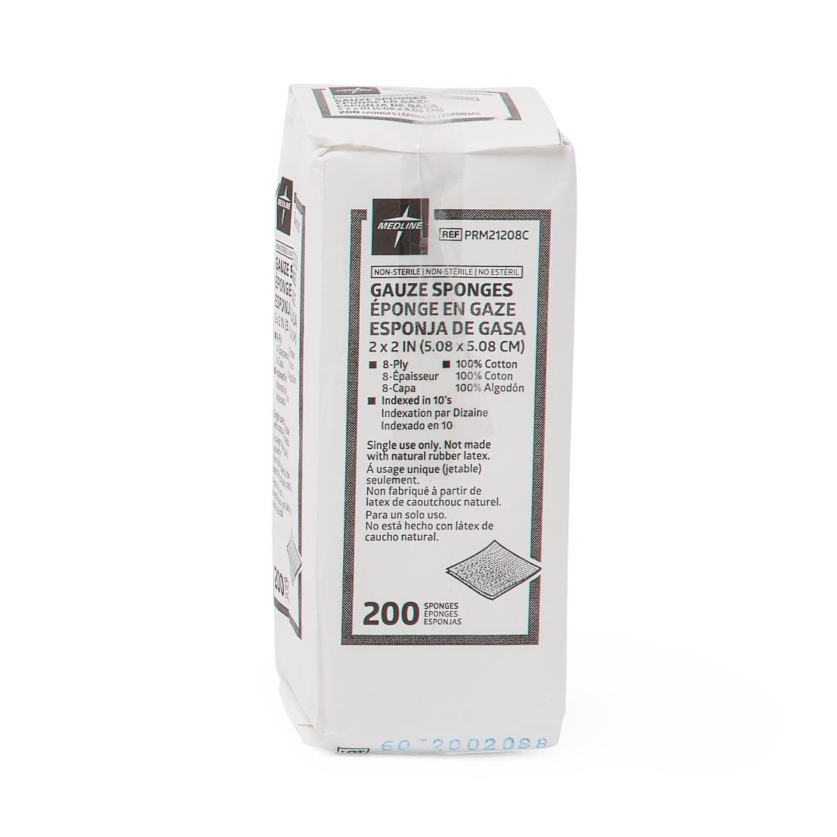 Medline NS Woven Cotton Gauze Sponge 8ply 2x2 5000Ct