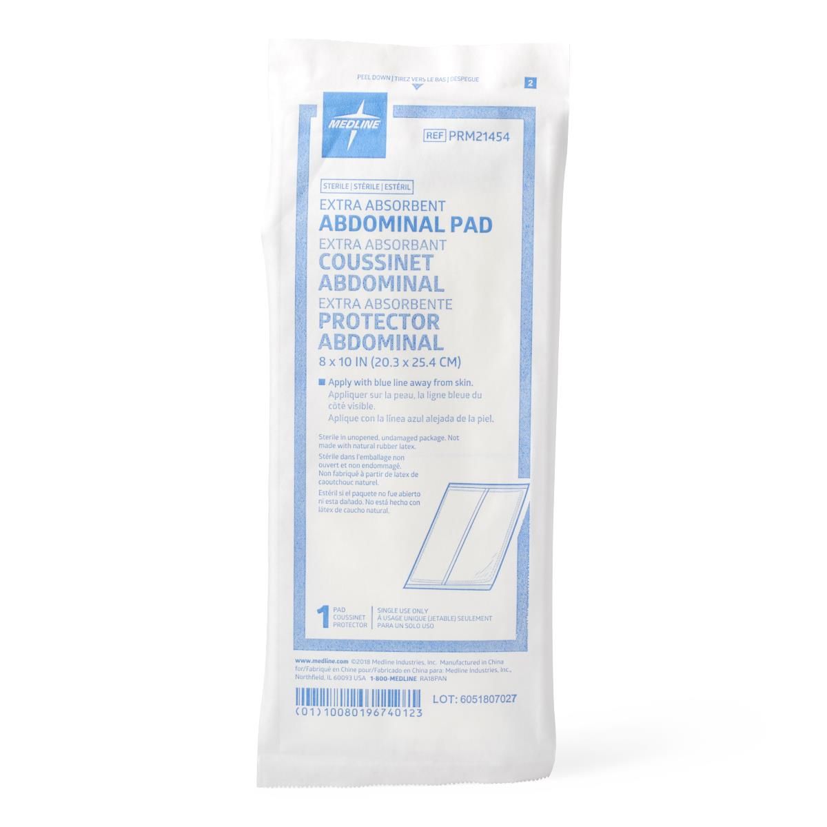 Medline Essentials Sterile Abdominal Pad 8x10 1Ct