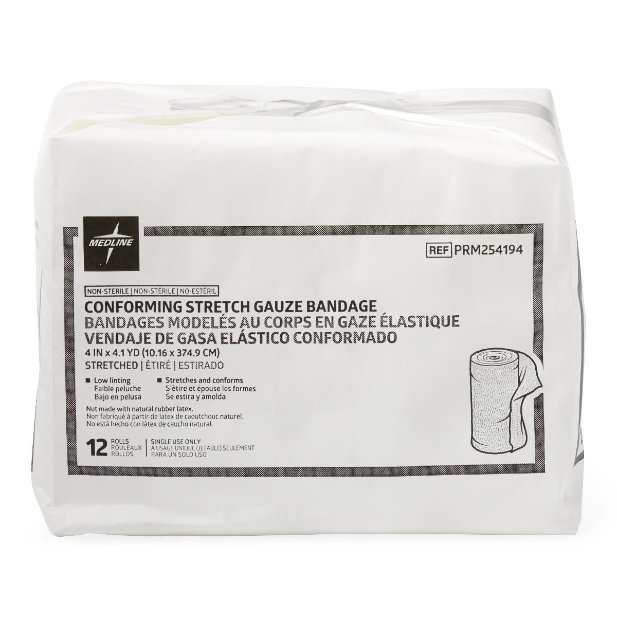 Medline Essentials Conform Stretch Gauze Bandage 4x147 96Ct