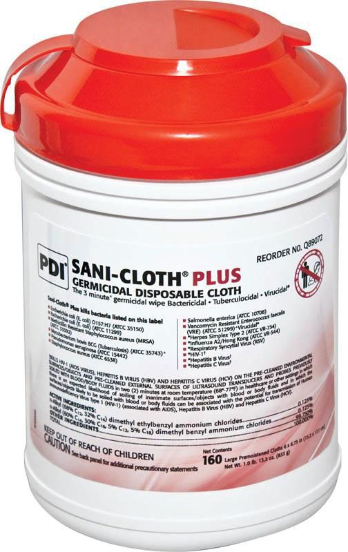 PDI® Sani-Cloth® Plus Germicidal Disposable Wipes - Large / 12/Case