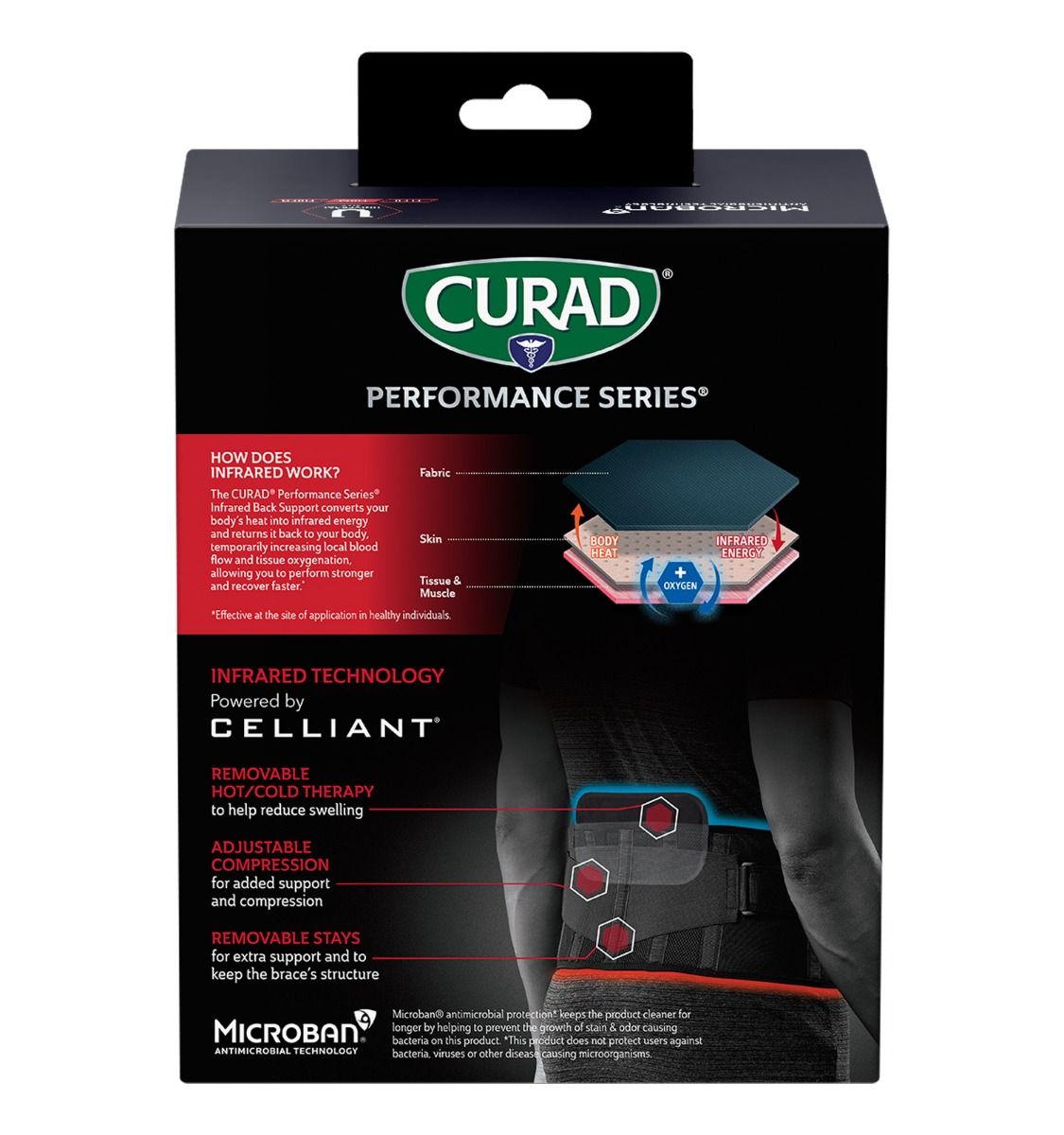 CURAD Ironman Infrared Back Support 1Ct