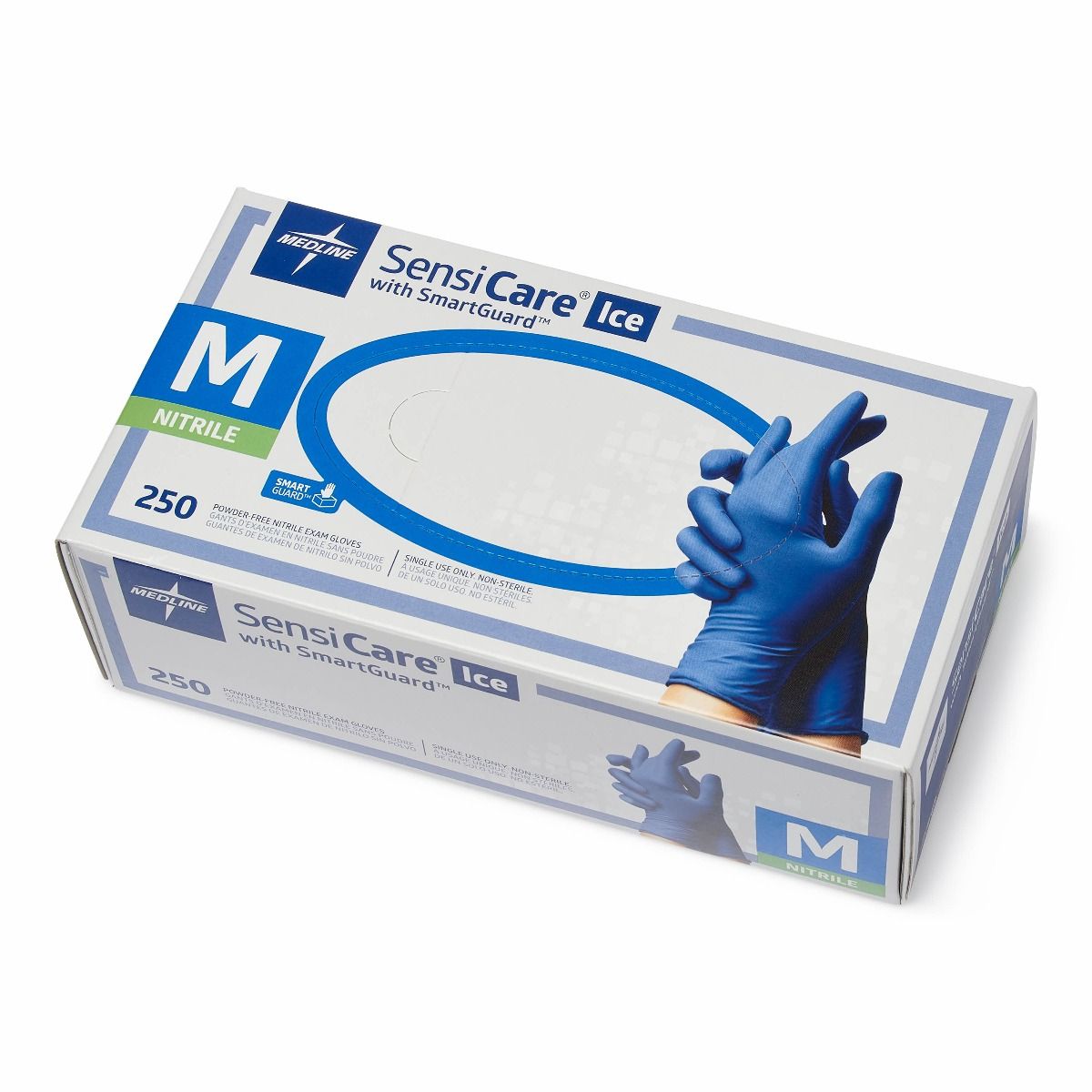 Medline SensiCare Ice Nitrile Exam Gloves SG M 2500Ct