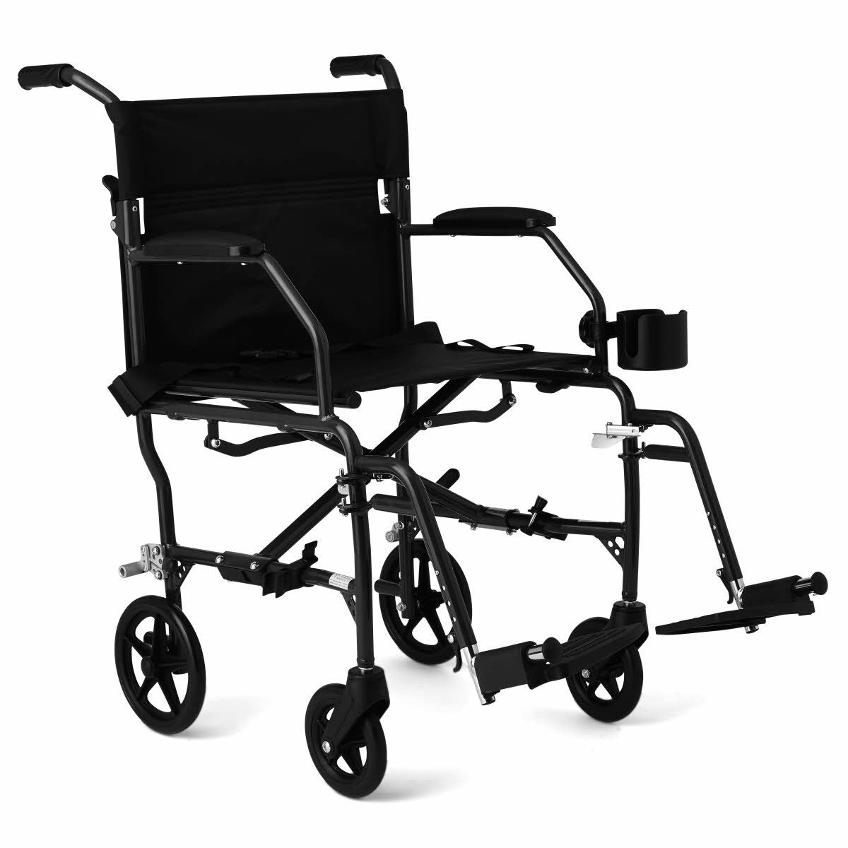 Medline Ultralight Transport Chair 300lb Black 1Ct