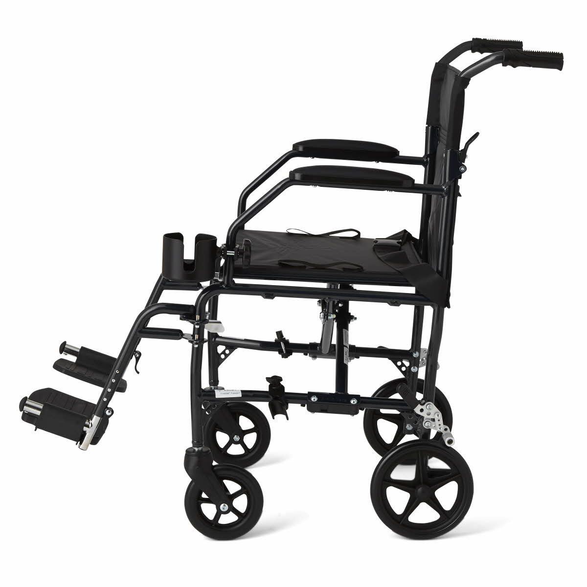 Medline Ultralight Transport Chair 300lb Black 1Ct