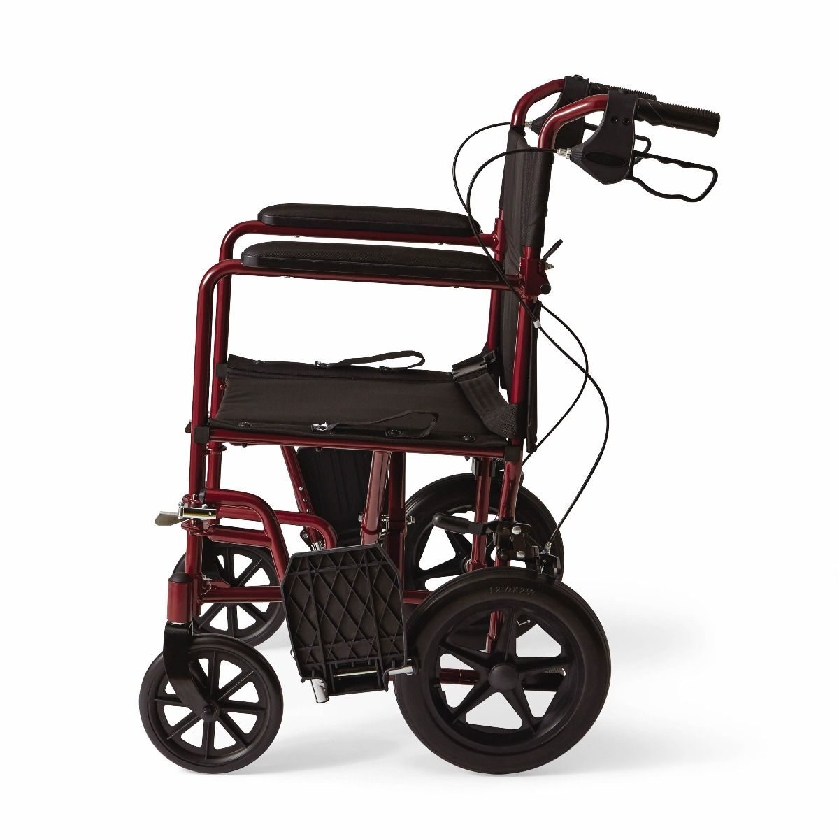 Medline Basic Aluminum Transport Chair 12in Red 1Ct