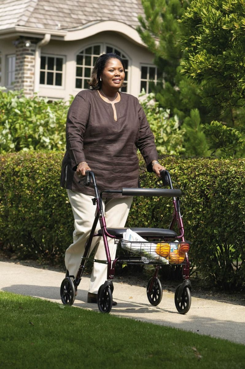 Medline Basic Aluminum Heavy-Duty Bariatric Rollator 1Ct