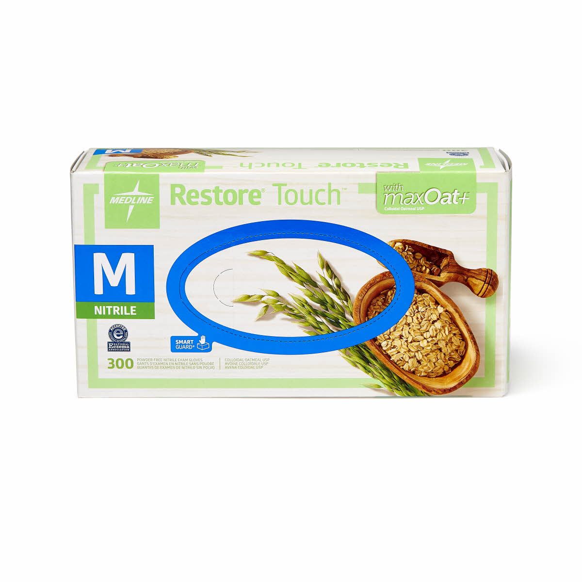 Medline Restore Touch Nitrile Gloves maxOat+ M 300Ct