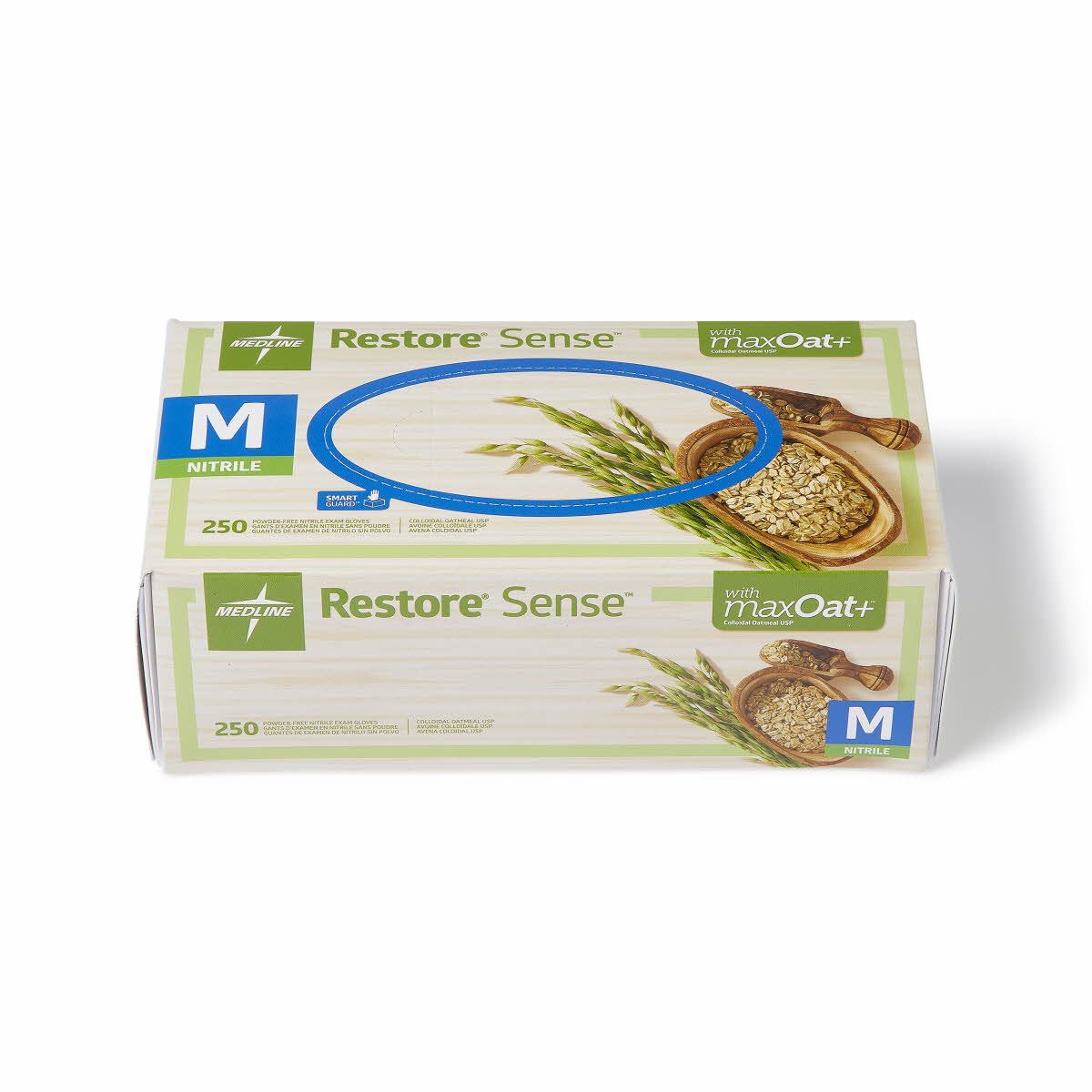 Medline Restore Touch Nitrile Gloves MaxOat+ Medium – 2500 Count Box