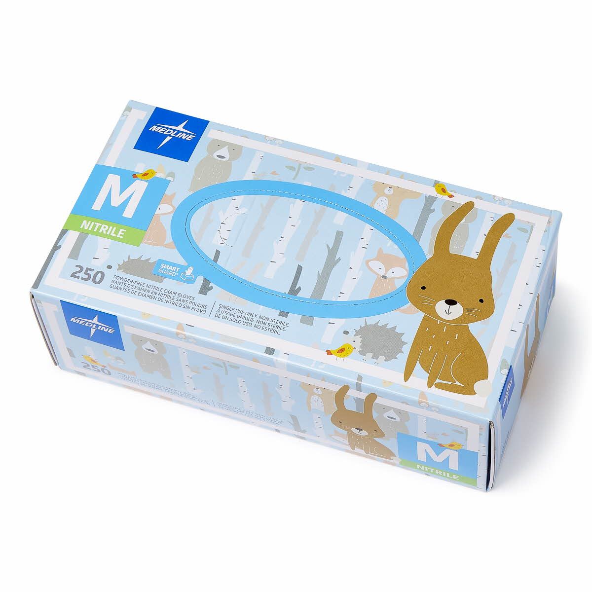 Medline Woodland Friends Nitrile Exam Glove M 2500Ct