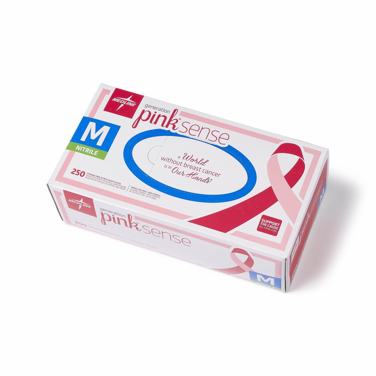Medline Generation Pink Sense Nitrile Exam Glove M 250Ct