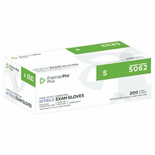 PremierPro Plus 5062 Chemo-Tested Nitrile Exam Gloves Size S 2000Ct