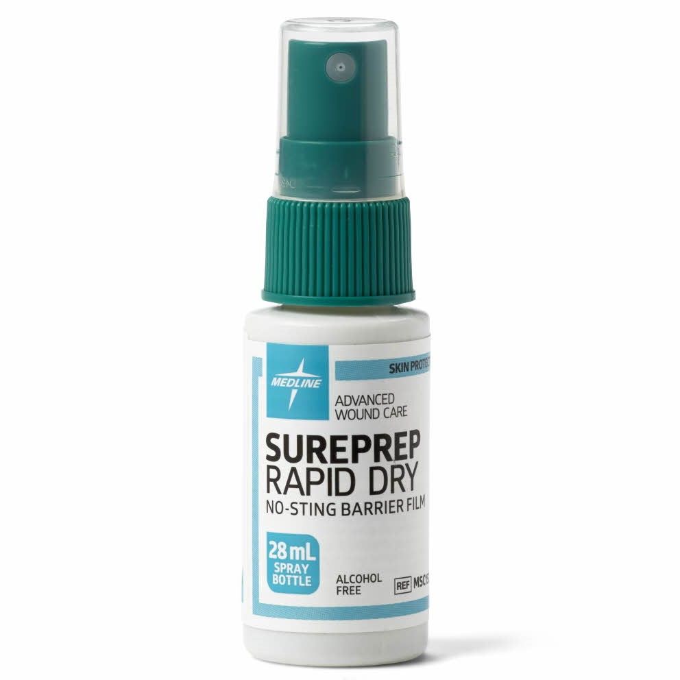 Medline SurePrep Rapid Dry Barrier Film 28mL Spray 12Ct