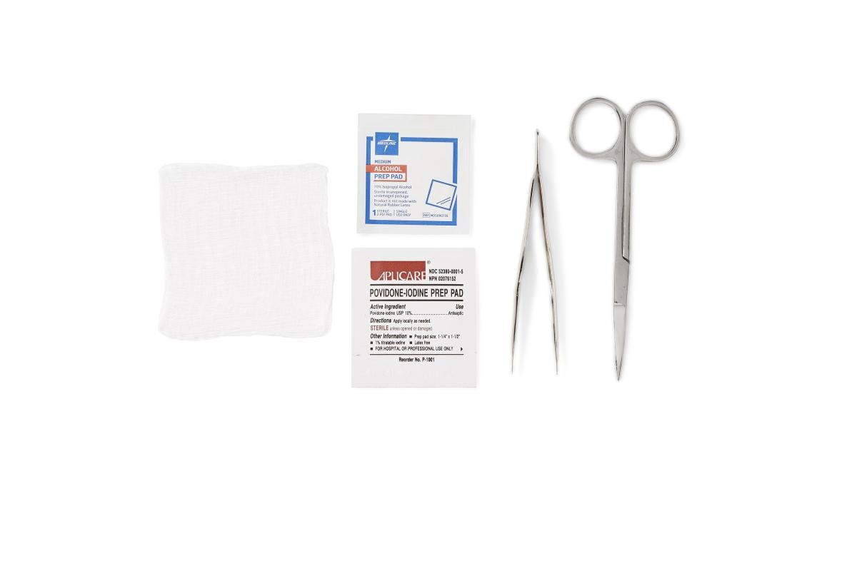 Suture Removal Trays with Stainless Steel Instruments