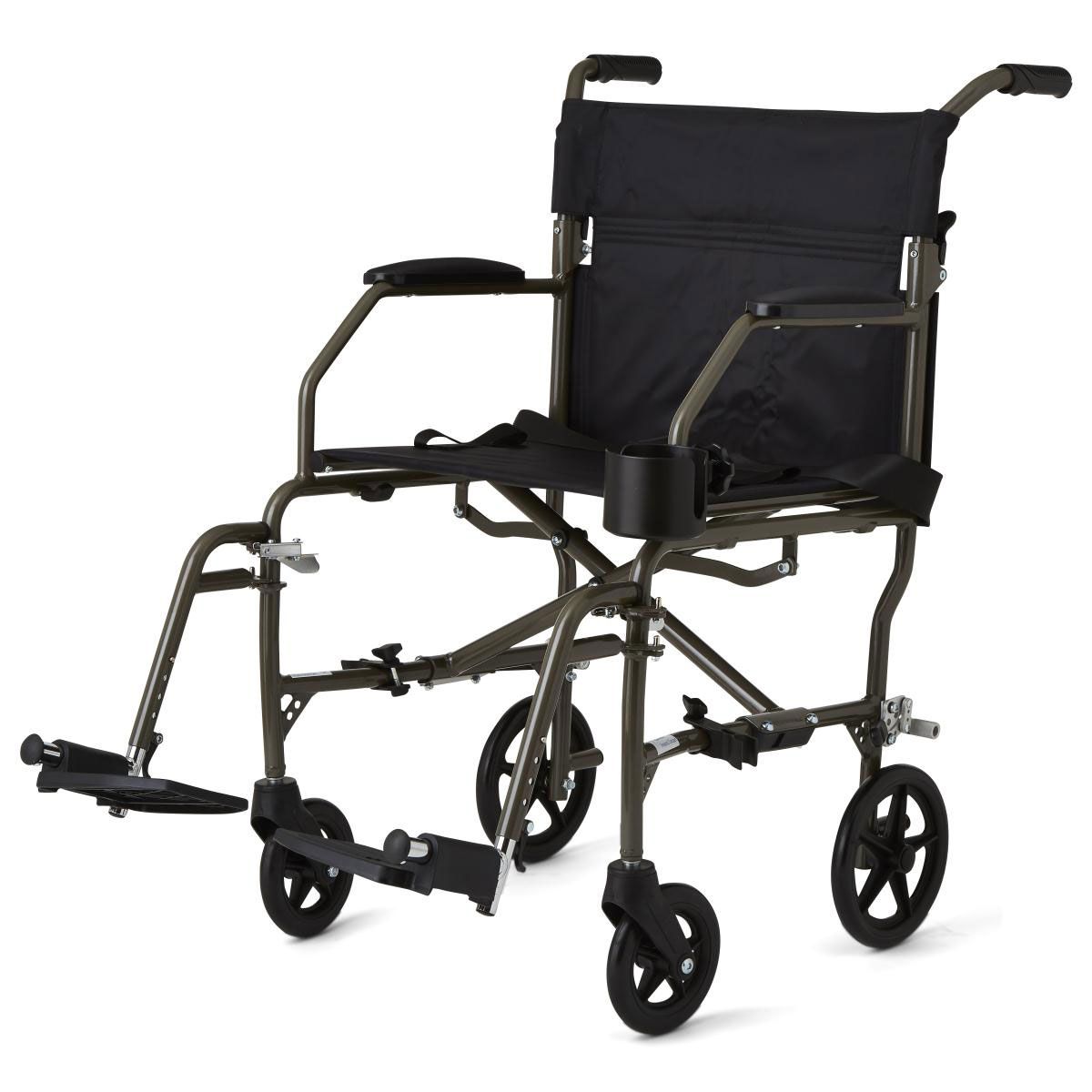 Medline Ultralight Transport Chair 300lb Silver 1Ct
