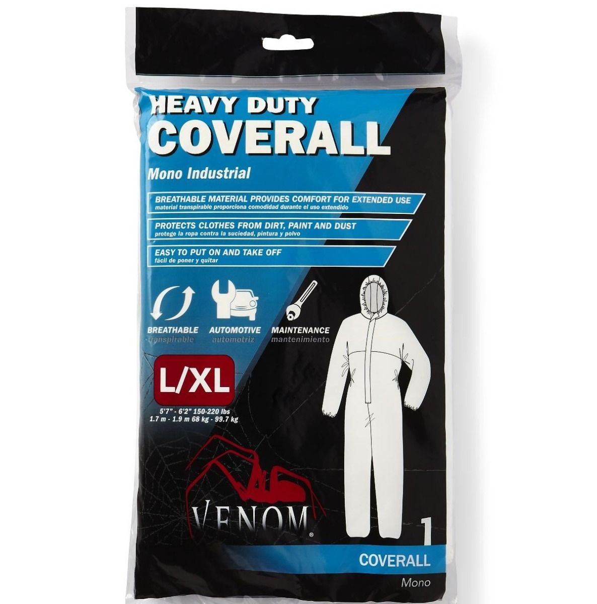 Medline Venom Heavy-Duty Coverall L/XL 24Ct