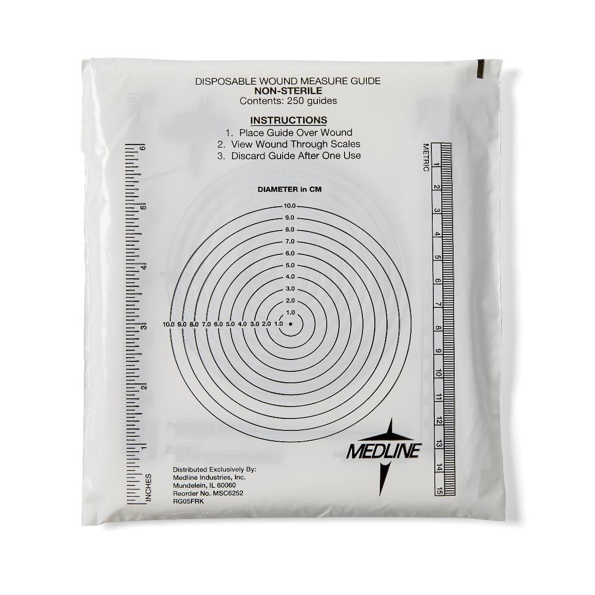 Medline Bullseye Plastic Wound Ruler 250Ct