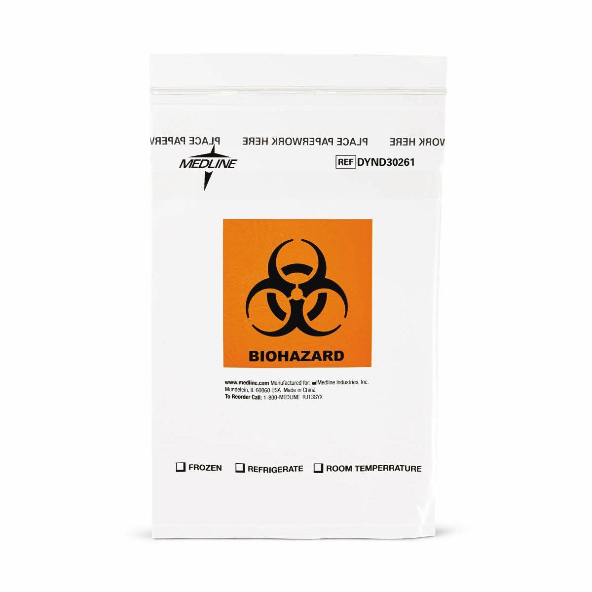 Biohazard Specimen Bag with Pocket 6x9 Zip 1000Ct