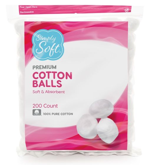 Medline Simply Soft Premium Cotton Balls (200 Count) 3Pk RSS10003Z by Medline