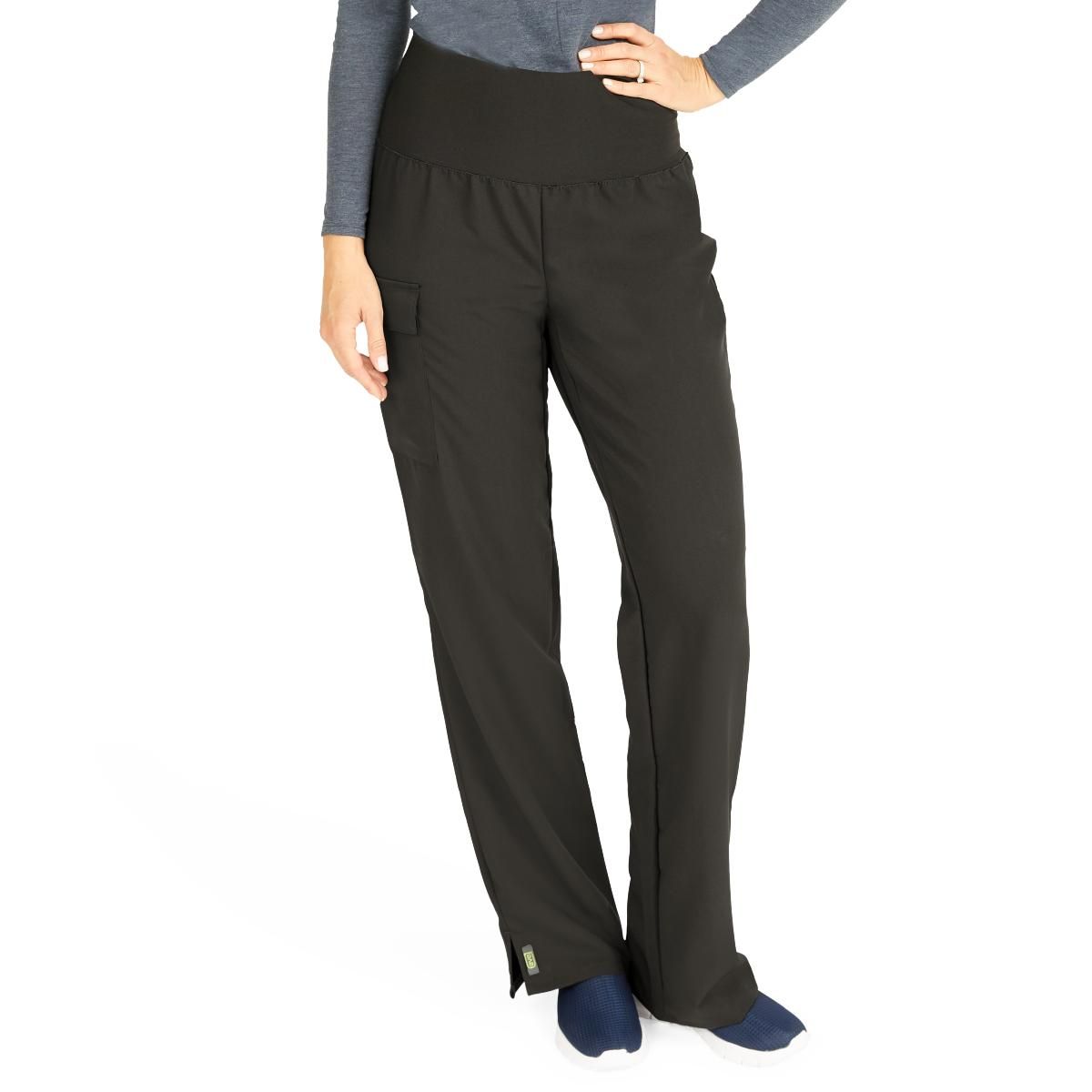 Women's petite black scrub pants clearance
