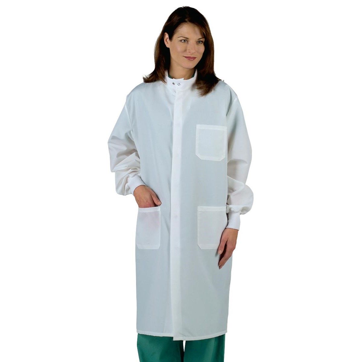 Medline Unisex Barrier Lab Coat with Pockets White M 1Ct