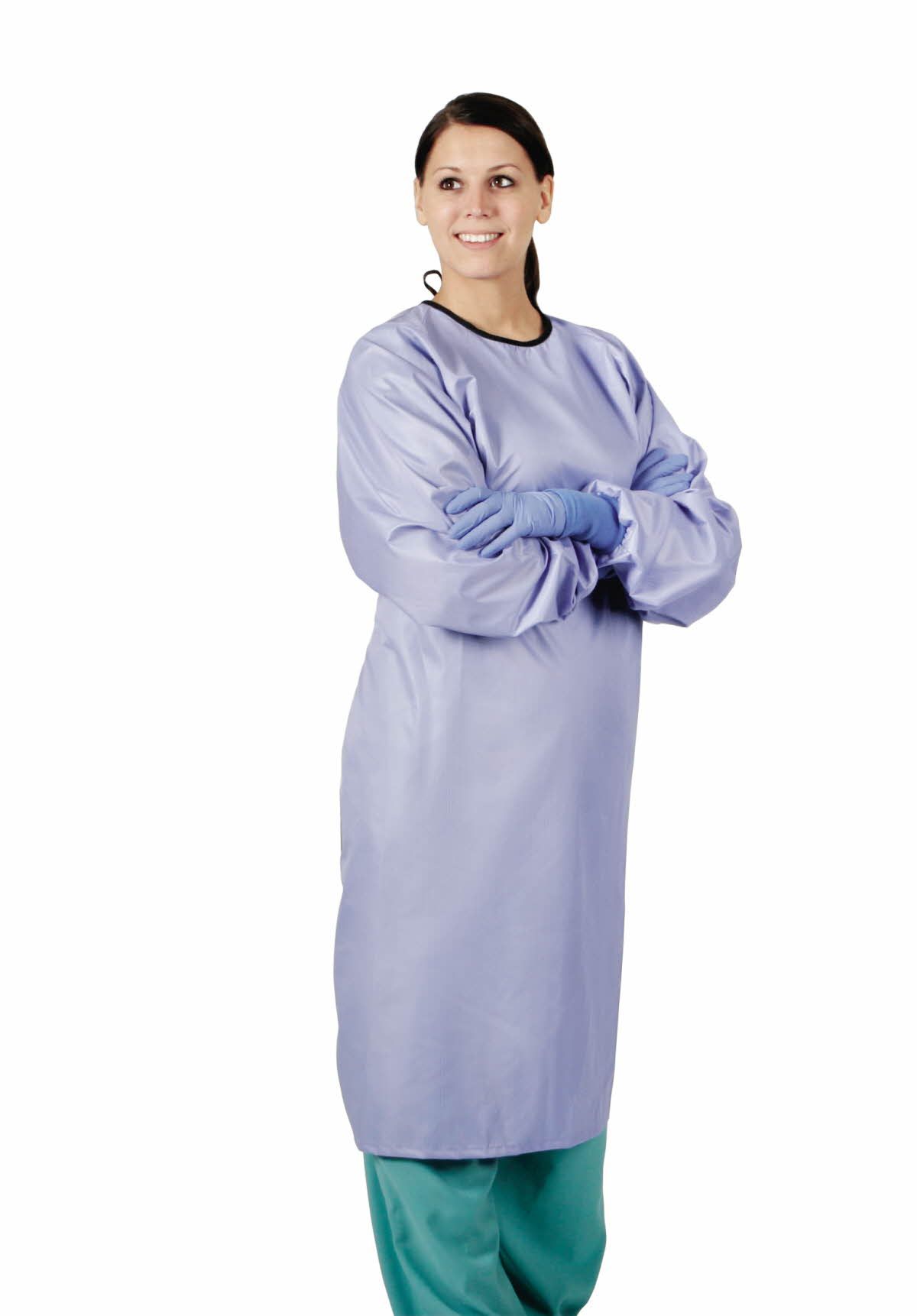 Medline Blockade Backless Medical Cover Gown Blue M 1Ct