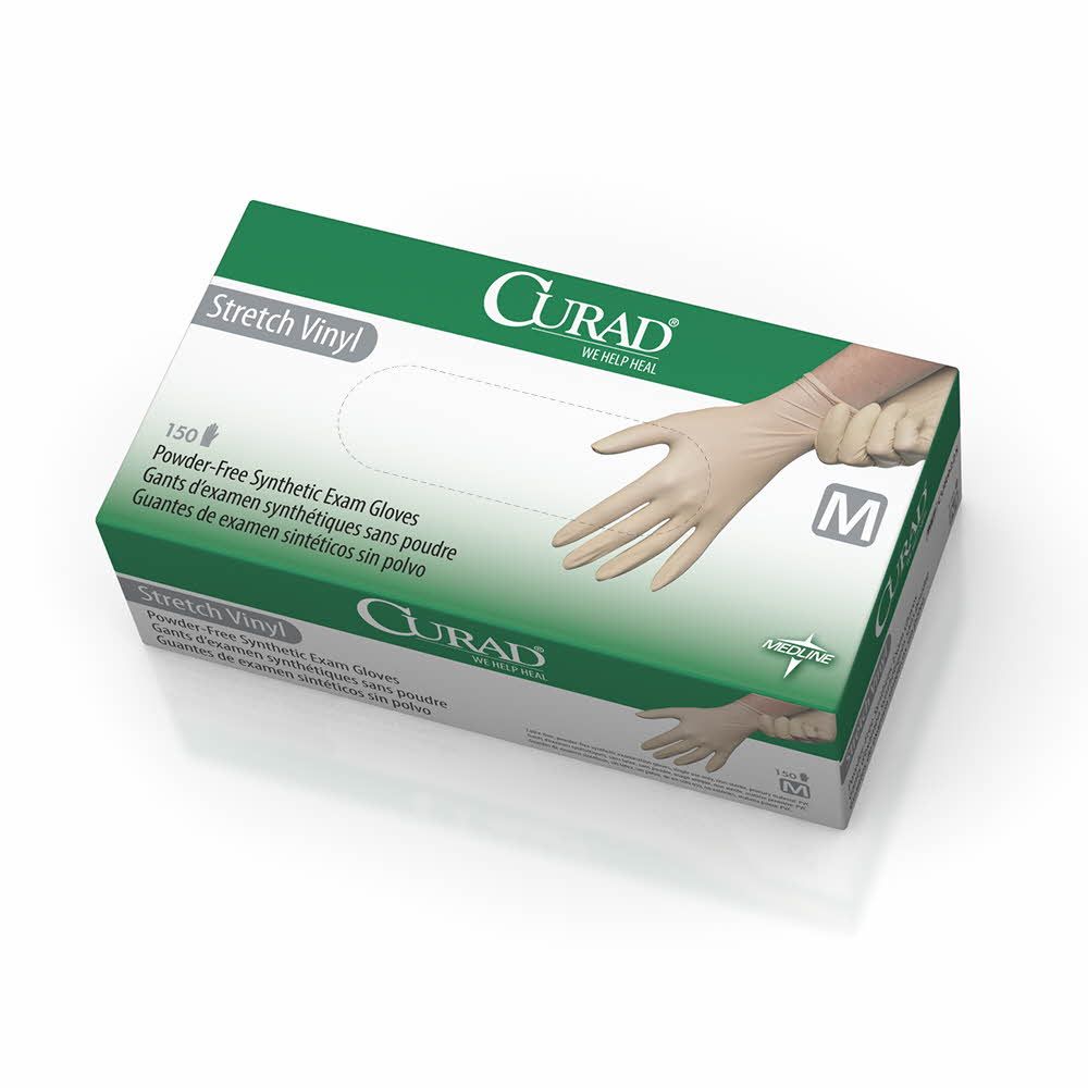 Guanti Esame In Vinile CURAD Basic Care, Taglia Large – 100 Pezzi Per Scatola, Senza Polvere - 3