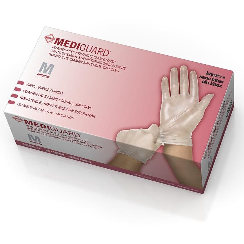 CA Only Medline MediGuard Vinyl Exam Glove M 1500Ct