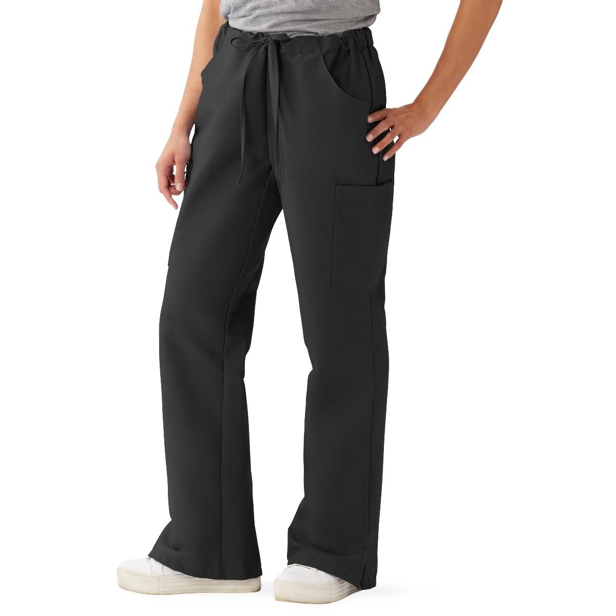 Women's petite black scrub pants clearance