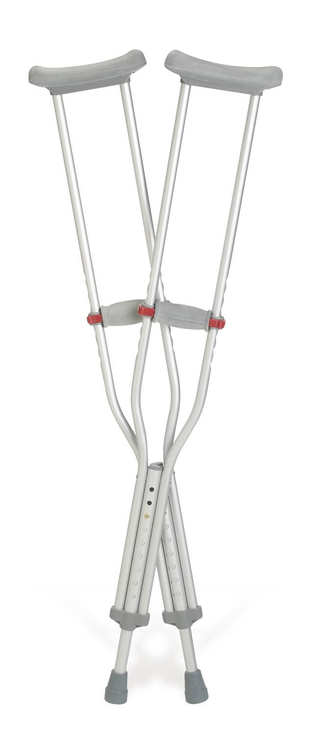 Medline Red Dot Aluminum Crutches Tall Adult 1 Pair