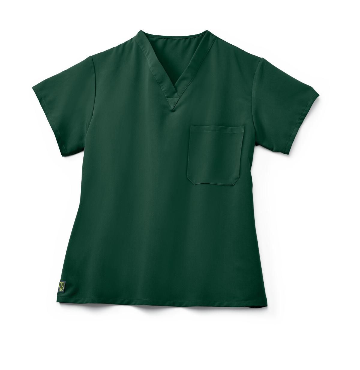 Fifth ave Unisex VNeck Scrub Top with 1 Pocket, Hunter Green, Size XL