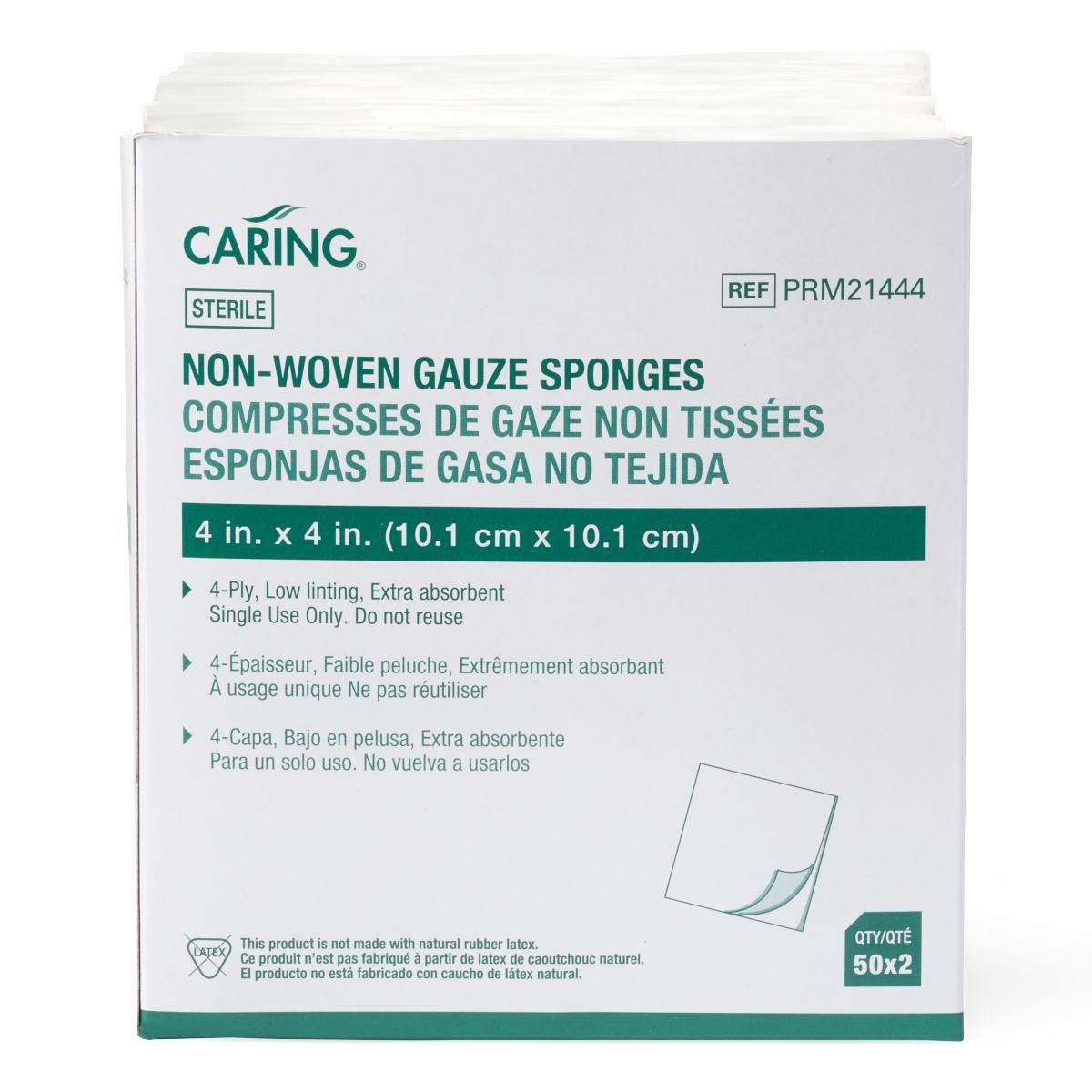 Medline Sterile Nonwoven Gauze Sponges 2s 4ply 4x4 1200Ct