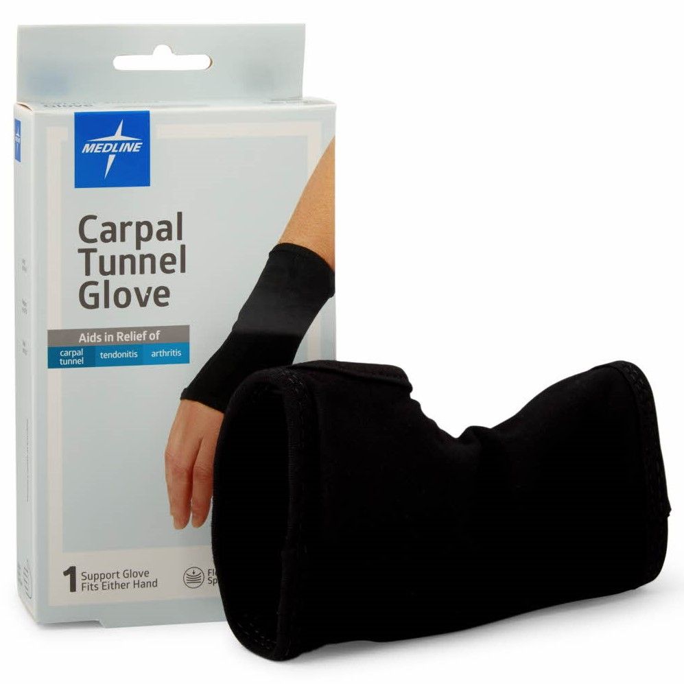 Medline Carpal Tunnel Glove with Flexible Splint M 1Ct