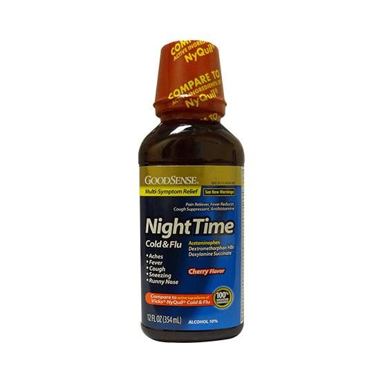GoodSense Nighttime Cough Cold Flu Medicine 12oz 1Ct