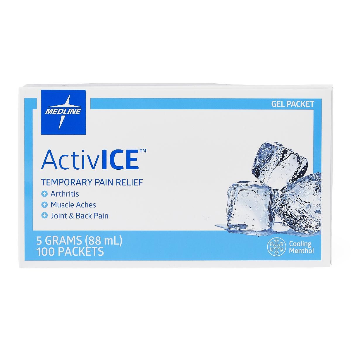 Medline ActivICE Topical Pain Reliever 5g Gel Pkt 100Ct