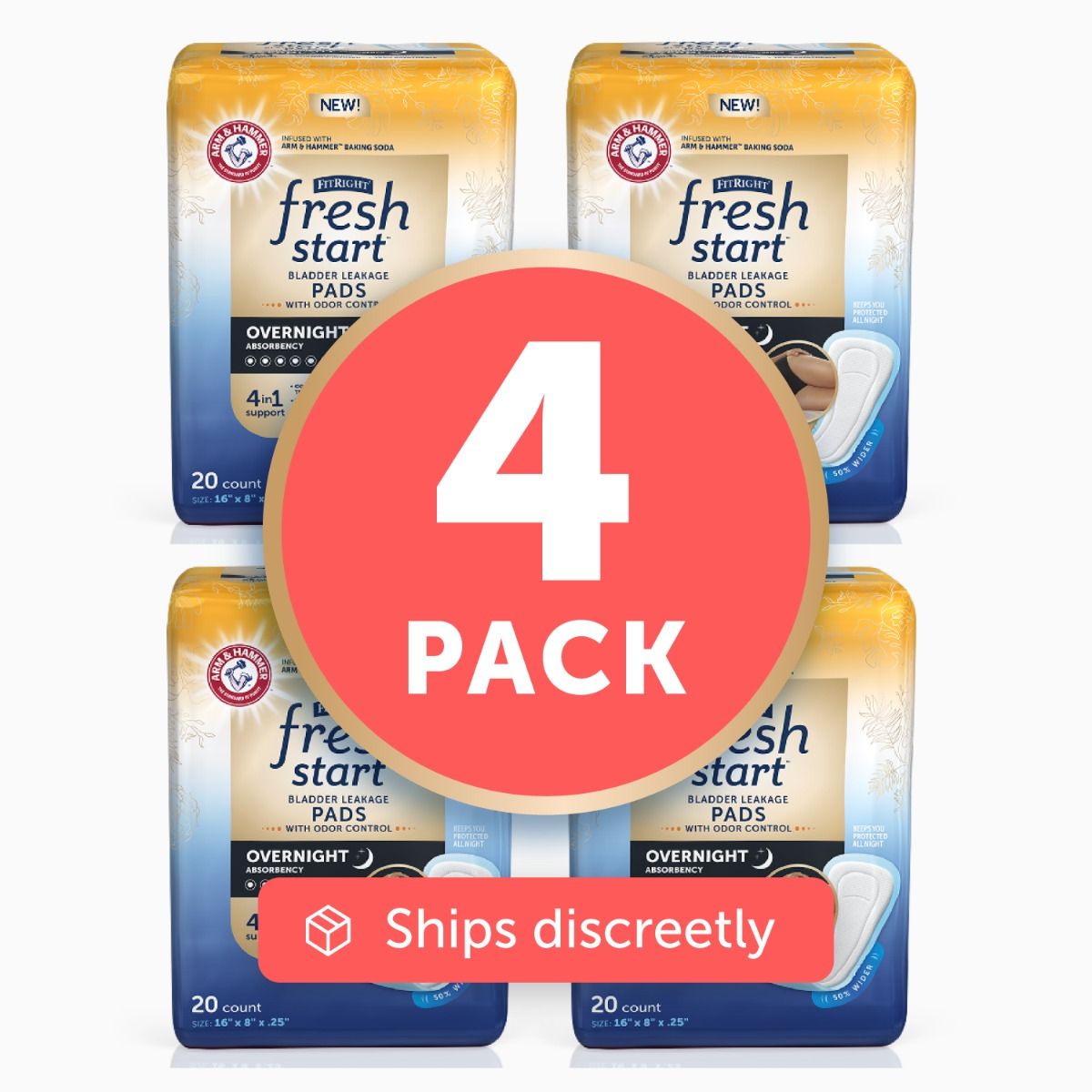 FitRight Fresh Start Pad Overnight 16x8 80Ct