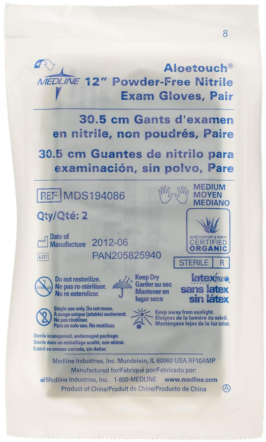 Aloetouch 12in Nitrile Exam Glove Sterile Pairs M 200Ct