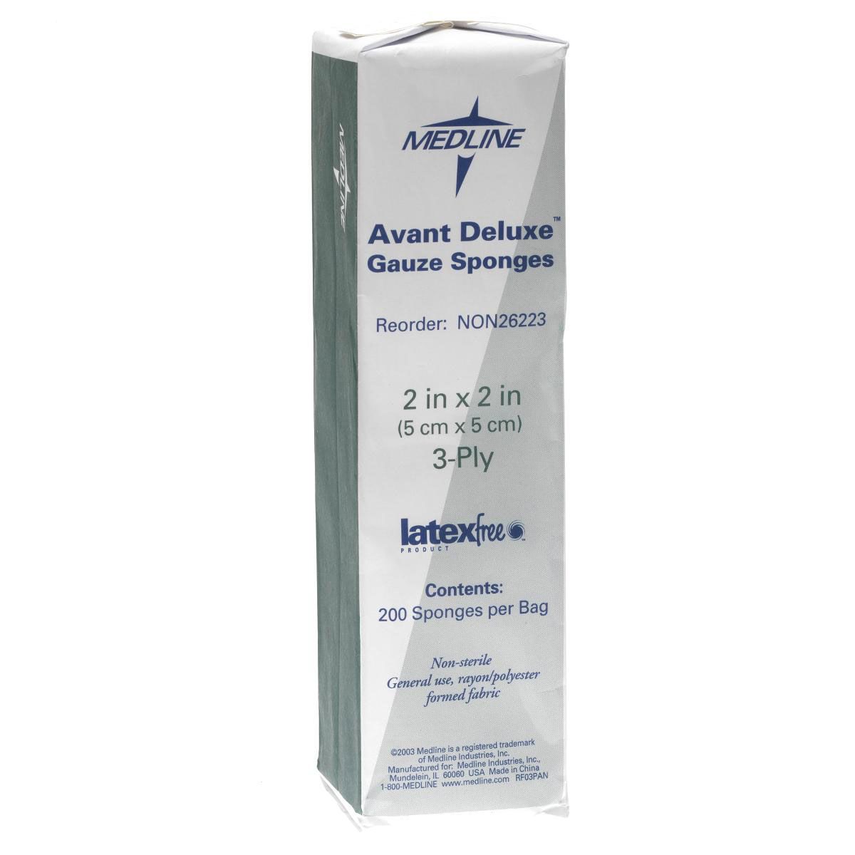 Medline Deluxe NS Nonwoven Gauze Sponge 3ply 2x2 8000Ct