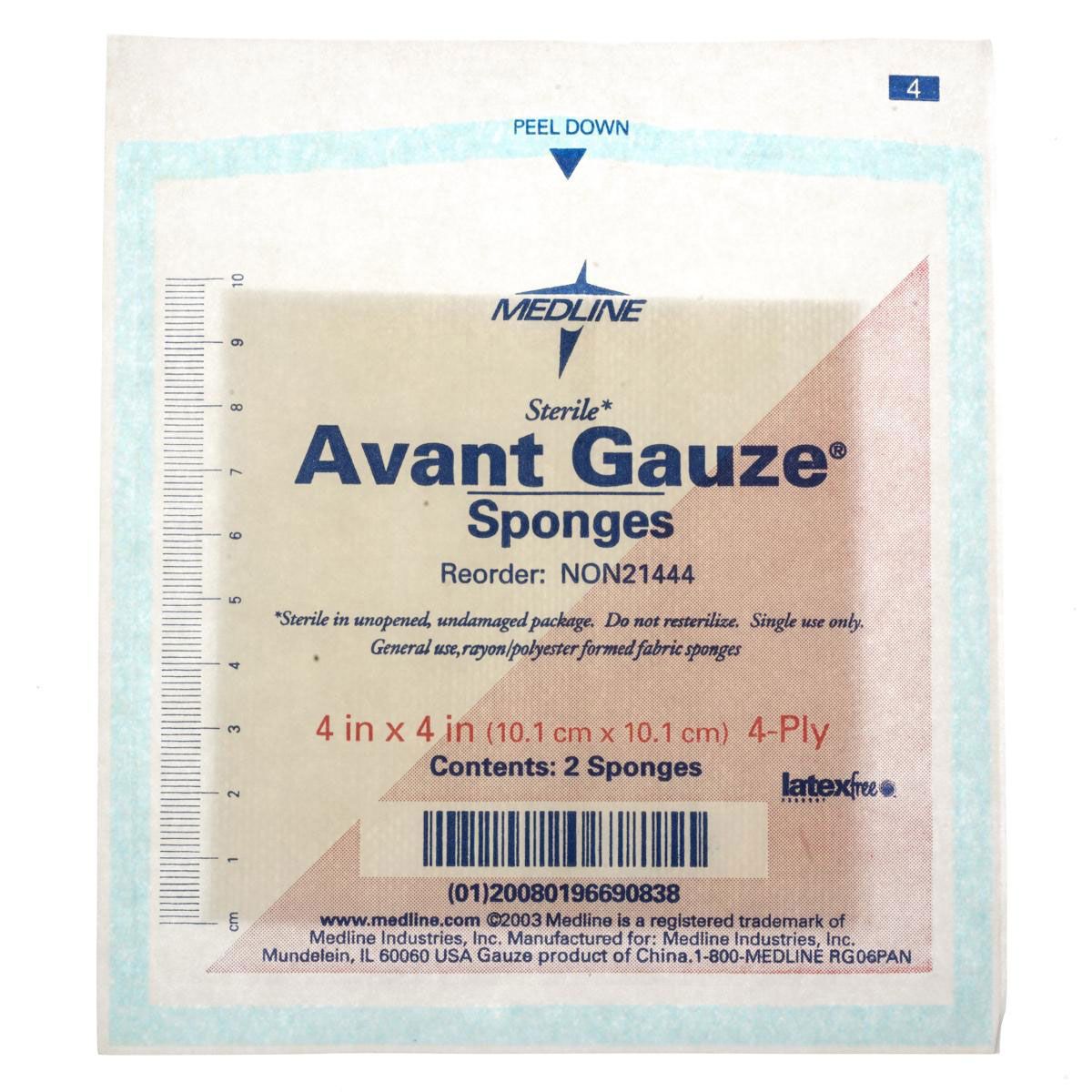 Medline Sterile Nonwoven Gauze Sponges 2s 4ply 4x4 1200Ct