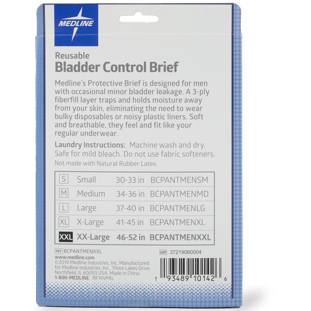 thumbnail image 2 of MEDLINE Men's Reusable Bladder Control Brief (Size XX-LARGE) 1 Ct 2 of 10
