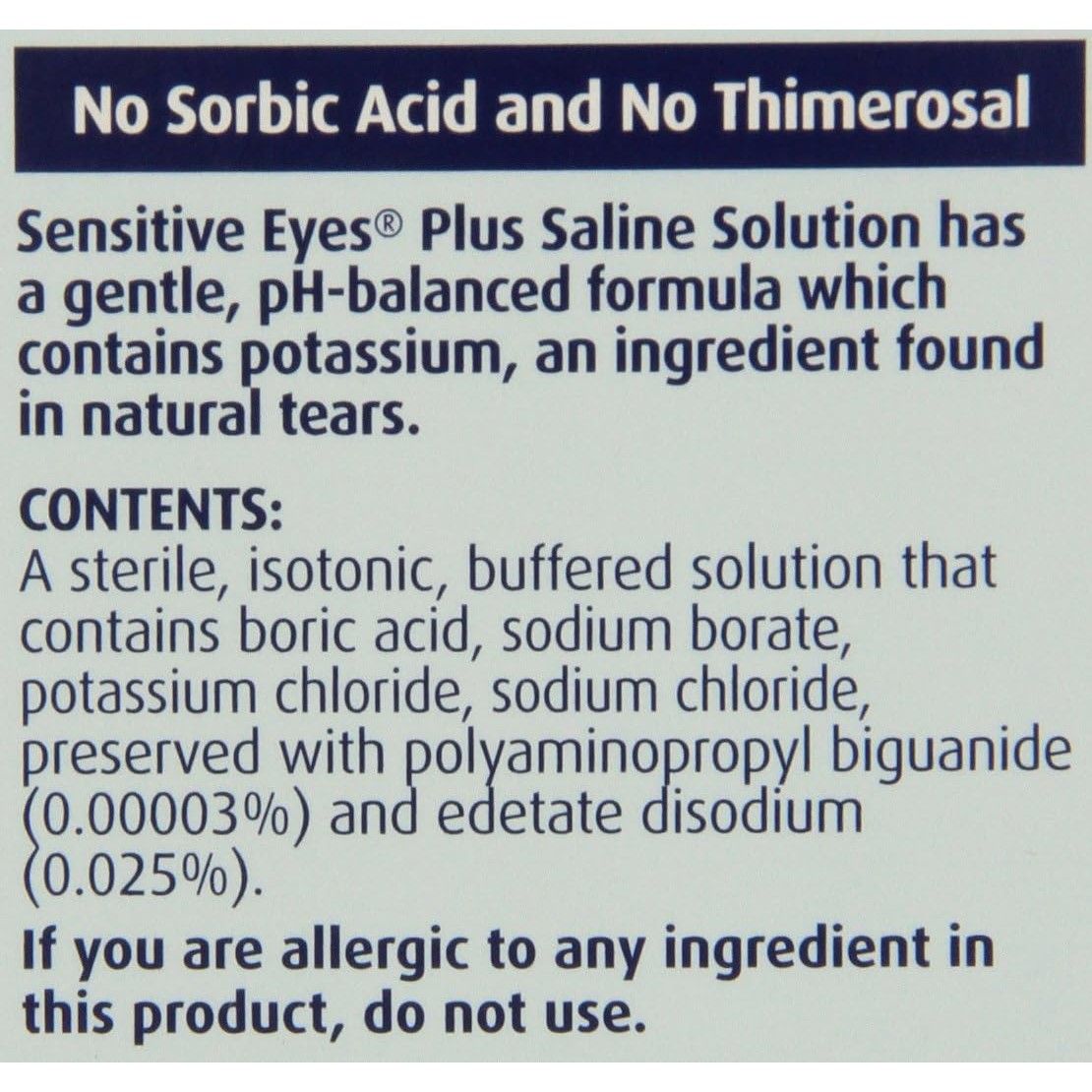 Sensitive Eyes Saline Contact Solution 12oz 1Ct