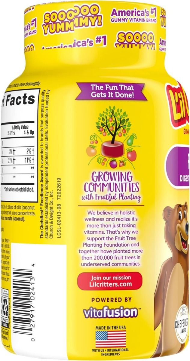L'il Critters Kids Fiber Gummy Bears Supplement 90Ct