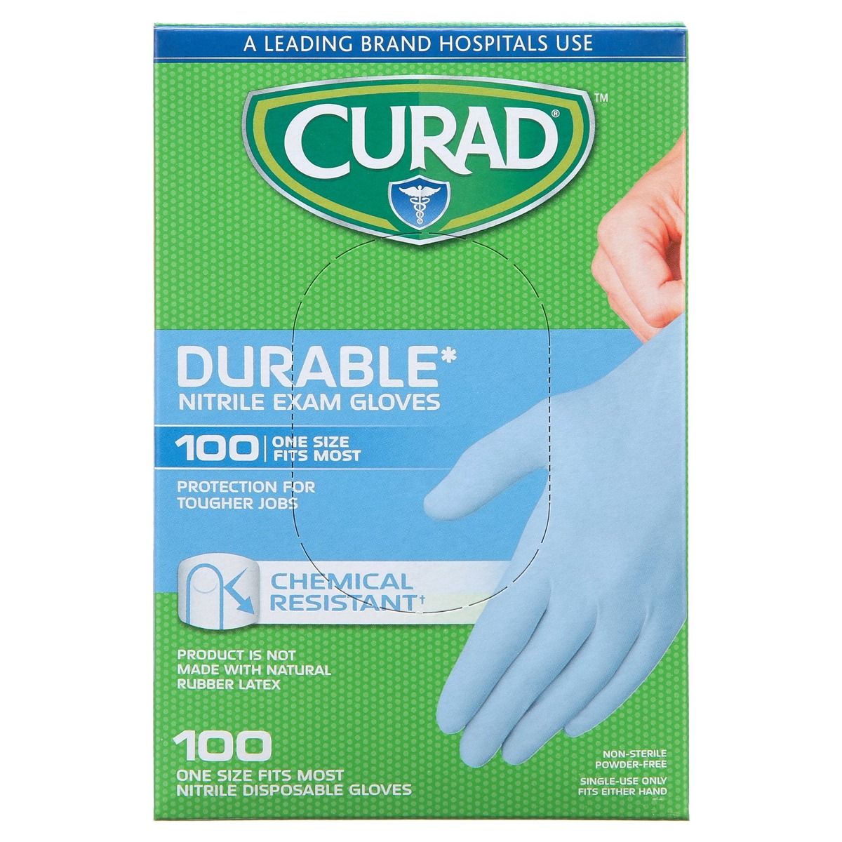 CURAD Nitrile Exam Gloves One Size 1000Ct