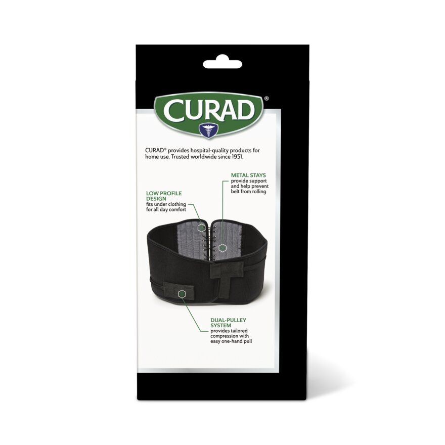 CURAD Back Supports with DualPulley System Black Size L/XL 1Ct