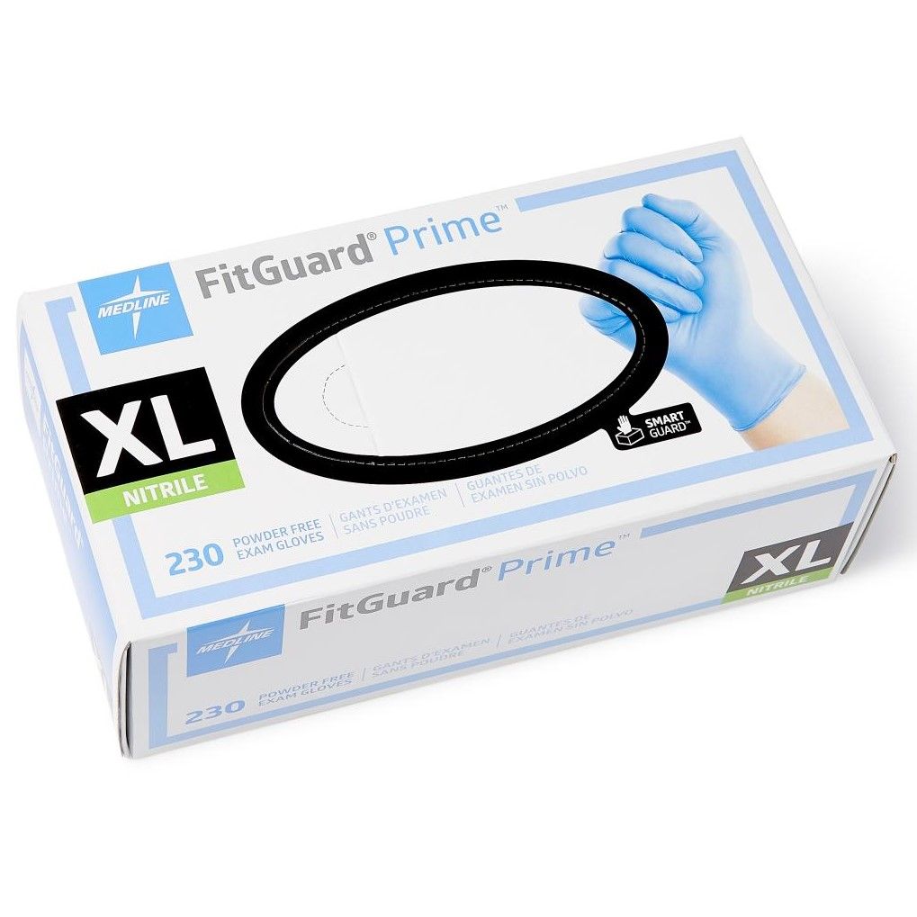 Medline FitGuard Prime Nitrile Exam Glove XL 230Ct