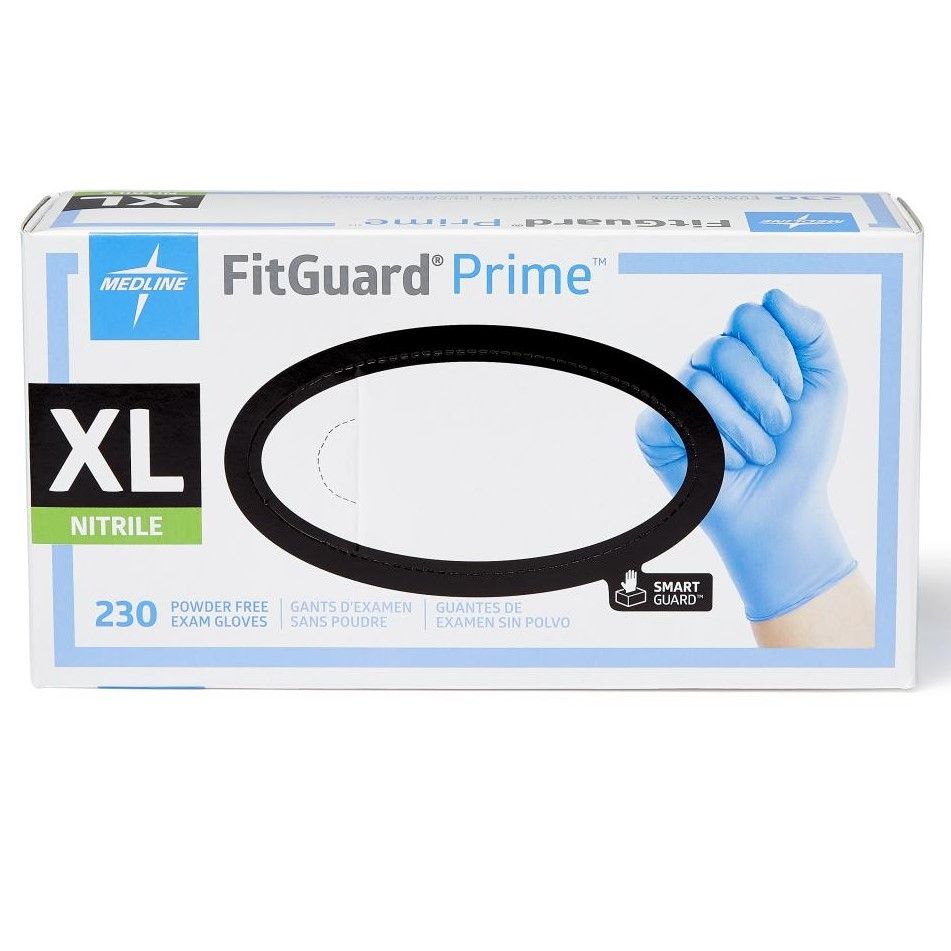 Medline FitGuard Prime Nitrile Exam Glove XL 230Ct